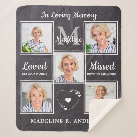 In Love Memory Memorial Keepake Foto Collage Sherpadecke (Vorderseite)