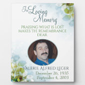 In Love Memory Memorial Keepake Fotoplatte (Vorderseite)