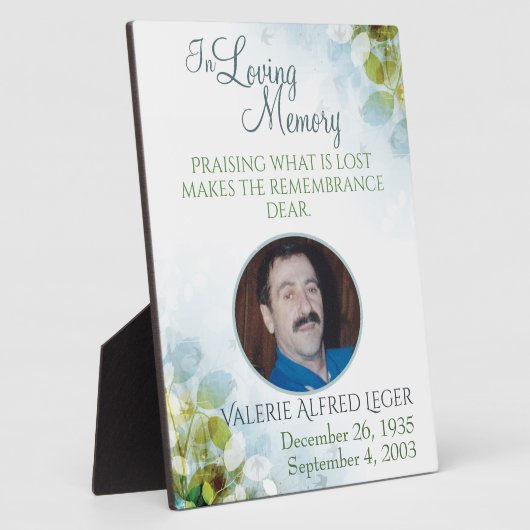 In Love Memory Memorial Keepake Fotoplatte (Seite)