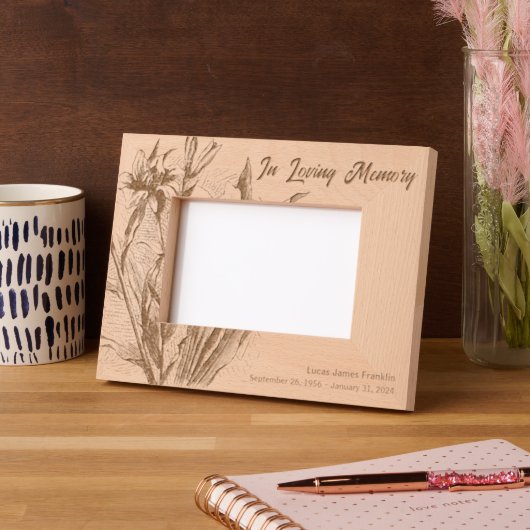 In Love Memory Memorial Keepake Geätzte Rahmen (Links)