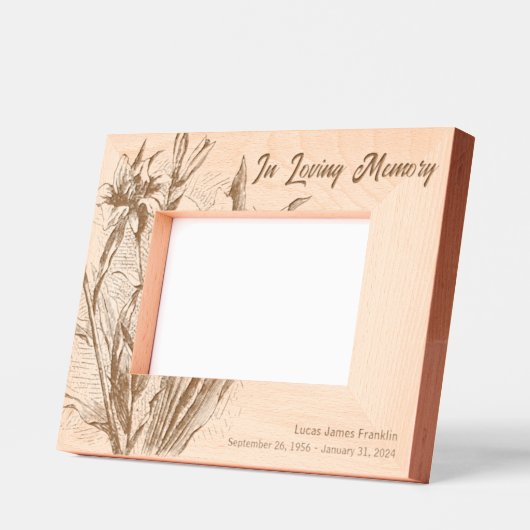In Love Memory Memorial Keepake Geätzte Rahmen (Links)