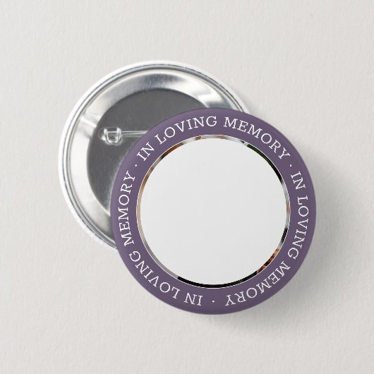 In Love Memory Memorial Modern Custom Foto Button (Vorne & Hinten)