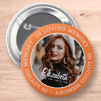 In Love Memory Memorial Modern Custom Foto Button