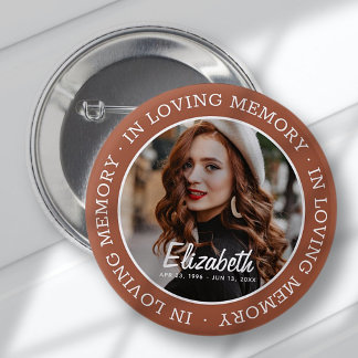In Love Memory Memorial Modern Custom Foto Button