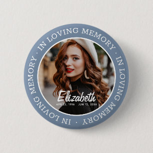In Love Memory Memorial Modern Custom Foto Button