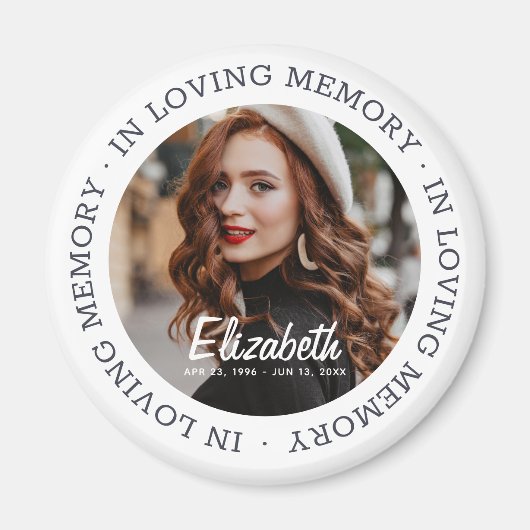 In Love Memory Memorial Modern Custom Foto Magnet (Vorne)