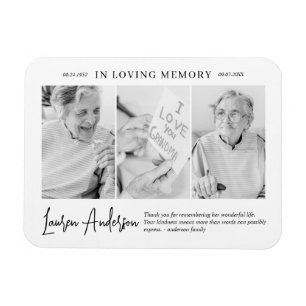 In Love Memory Memorial Modern Simple 3 Foto Magnet