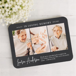 In Love Memory Memorial Modern Simple 3 Foto Magnet