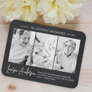 In Love Memory Memorial Modern Simple 3 Foto Magnet