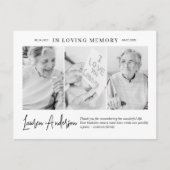 In Love Memory Memorial Modern Simple 3 Foto Postkarte (Vorderseite)