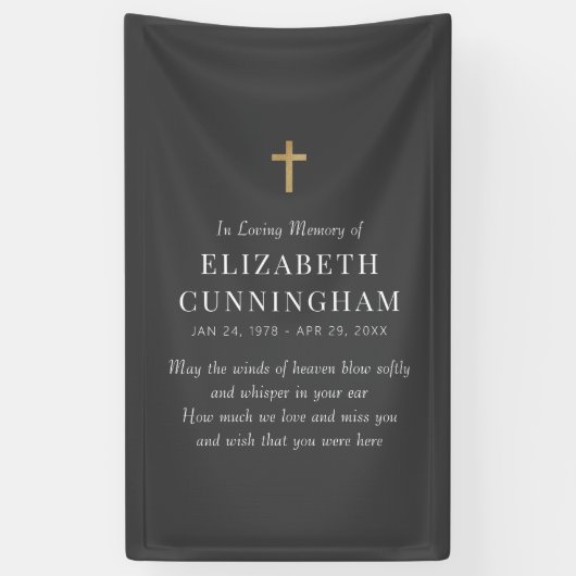 In Love Memory Memorial Modern Simple Cross Banner (Vertikal)