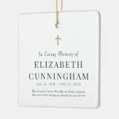 In Love Memory Memorial Modern Simple Cross Keramikornament (Links)