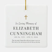 In Love Memory Memorial Modern Simple Cross Keramikornament (Rückseite)