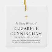 In Love Memory Memorial Modern Simple Cross Keramikornament (Vorderseite)