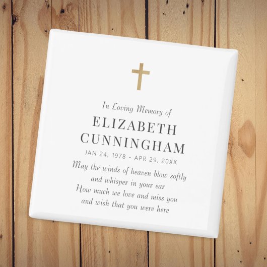 In Love Memory Memorial Modern Simple Cross Magnet
