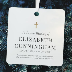 In Love Memory Memorial Modern Simple Cross Ornament Aus Metall