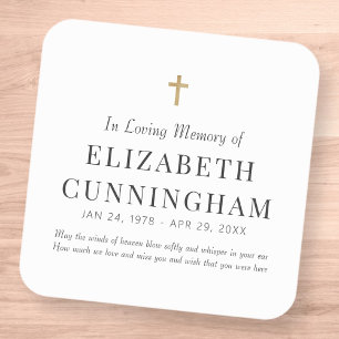 In Love Memory Memorial Modern Simple Cross Quadratischer Aufkleber