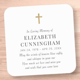 In Love Memory Memorial Modern Simple Cross Quadratischer Aufkleber