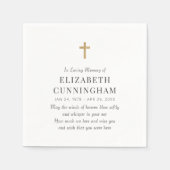 In Love Memory Memorial Modern Simple Cross Serviette (Vorderseite)