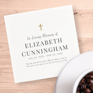 In Love Memory Memorial Modern Simple Cross Serviette