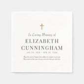In Love Memory Memorial Modern Simple Cross Serviette (Vorderseite)