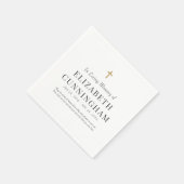 In Love Memory Memorial Modern Simple Cross Serviette (Ecke)