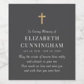 In Love Memory Memorial Modern Simple Cross Weinetikett (Einzelnes Label)