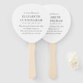 In Love Memory Memorial Modern Simple Fächer (Vorne und Hinten)