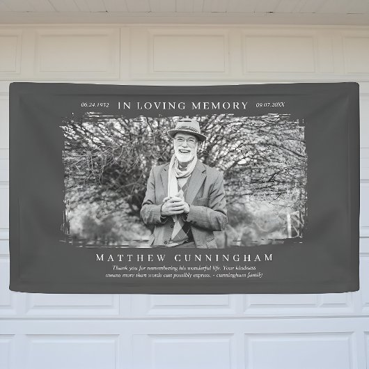 In Love Memory Memorial Modern Simple Foto Banner