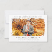 In Love Memory Memorial Modern Simple Foto Dankeskarte (Vorderseite)