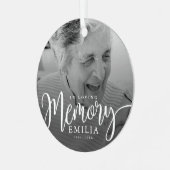 In Love Memory Memorial Modern Simple Foto Ornament Aus Metall (Vorderseite links)