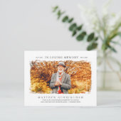 In Love Memory Memorial Modern Simple Foto Postkarte (Stehend Vorderseite)
