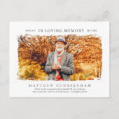 In Love Memory Memorial Modern Simple Foto Postkarte (Vorderseite)