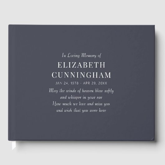 In Love Memory Memorial Modern Simple Gästebuch (Vorderseite)