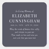 In Love Memory Memorial Modern Simple Quadratischer Aufkleber (Vorderseite)