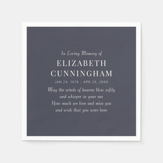 In Love Memory Memorial Modern Simple Serviette (Vorderseite)