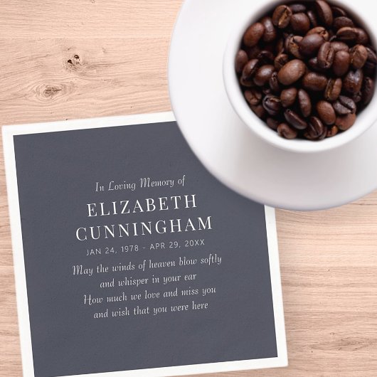 In Love Memory Memorial Modern Simple Serviette