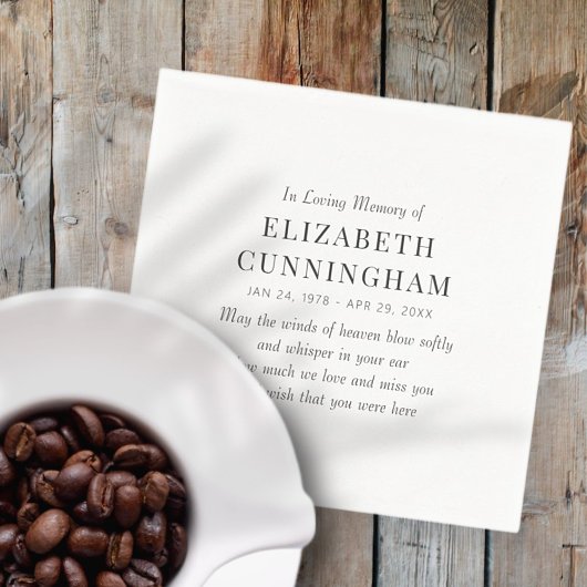 In Love Memory Memorial Modern Simple Serviette