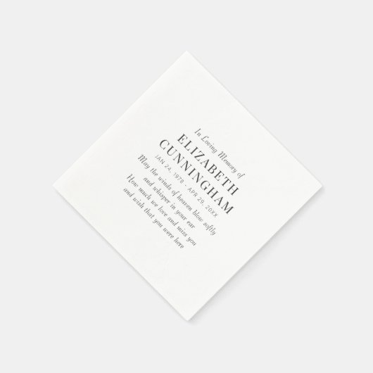 In Love Memory Memorial Modern Simple Serviette (Ecke)