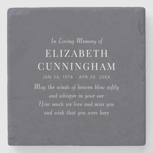 In Love Memory Memorial Modern Simple Steinuntersetzer (Vorderseite)