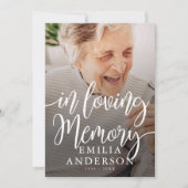 In Love Memory Memorial Moderne einfache Foto-Kart (Vorderseite)