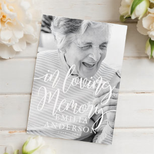 In Love Memory Memorial Moderne einfache Foto-Kart