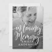 In Love Memory Memorial Moderne einfache Foto-Kart (Vorderseite)