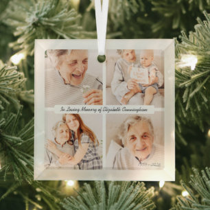 In Love Memory Memorial Moderne Elegante 4 Fotos Ornament Aus Glas