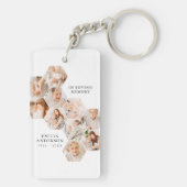 In Love Memory Memorial Moderne Foto Collage Schlüsselanhänger (Rückseite)