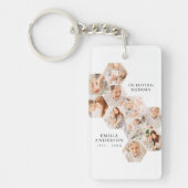 In Love Memory Memorial Moderne Foto Collage Schlüsselanhänger (Vorderseite)