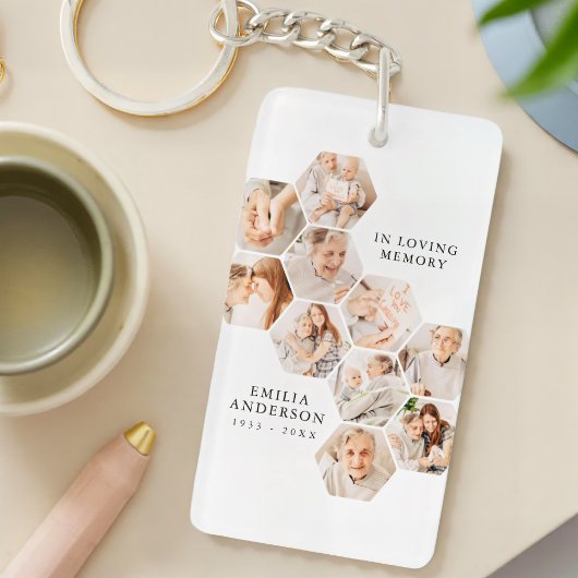 In Love Memory Memorial Moderne Foto Collage Schlüsselanhänger