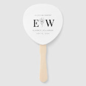 In Love Memory Memorial Moderne Monogram Foliage Fächer (Vorderseite)