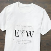In Love Memory Memorial Moderne Monogram Foliage T-Shirt