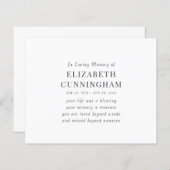 In Love Memory Memorial Modernes einfaches Angebot (Vorne/Hinten)